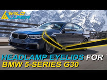 Gloss Black Headlight Eyelid Cover Eyebrow For BMW 5-Series G30 530I 540I M550I 2017-2023