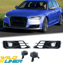 L+R Fog Light Grille Covers Bezels w/ ACC For Audi A6 C7.5 2016-2018 Non S-Line