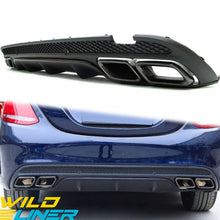 Rear Bumper Diffuser w/ Exhaust Tips For Mercedes W205 S205 C300 C43 AMG Sedan 2015-2021