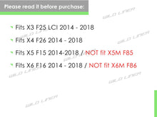 Gloss Black Rearview Mirror Cover Caps for BMW X3 F25 LCI X4 F26 X5 X6 F15 F16 mc74