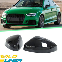 Gloss Black Mirror Cover Caps w/o Lane Assist for Audi A3 8V S3 RS3 mc50