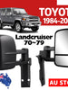 2x L+R Extendable Towing Mirrors Black for Toyota Land Cruiser 70-79 Series 1984-2022