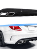 C63 Style All Black Rear Diffuser + Silver Exhaust Tips For Mercedes W205 Sedan C300 C43 AMG Bumper 2015-2021