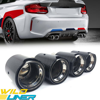 62mm Inlet Carbon Fiber Exhaust Tips Tailpipe Universal