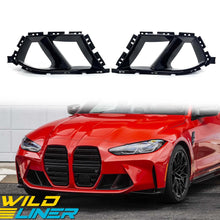 Gloss Black Front Bumper Duct Vent Grill Fog Light Cover For BMW G80 M3 G82 G83 M4