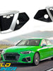 Black+Chrome Fog Light Grille Covers Left+Right Audi A4 B9 S-Line S4 2020-2024