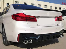 Glossy Black M5 Style Rear Bumper Diffuser w/ Exhaust For 2017-2023 BMW G30 540i