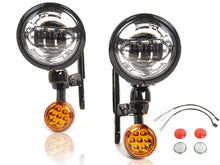 4.5'' Auxiliary LED Spot Fog Light Fit (Black Housing + Chrome Lamp) For Harley Street Glide 1994-2023