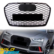 RS6 Style Glossy Black Front Bumper Grille Grill For Audi A6 C7 S6 2016-2018 fg169