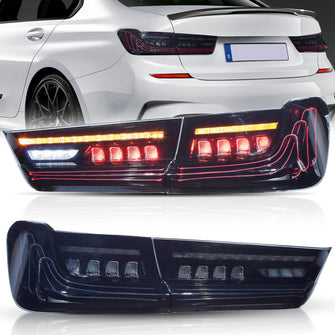 FULL LED Smoked Tail Lights Fit BMW 3 Series G20 M3 2019-2022 Sequential