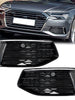 Pair Front Bumper Fog Light Grille Cover Trim For Audi A6 C8 Non-Sline 2019-2025