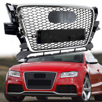 Chrome Honeycomb Front Bumper Grille Mesh Grill for Audi Q5 Non-Sline 2008-2012