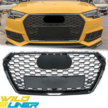 Gloss Black Honeycomb Front Bumper Grille For Audi A4 S4 B9 2017–2019