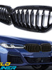 Glossy Black Front Kidney Grille Grill for BMW 5 Series G30 LCI 2021-2023 W/ Camera fg112