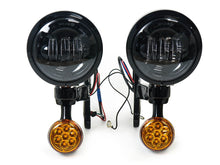 4.5'' Auxiliary LED Spot Fog Light Passing Lamp Fit Black Housing For Harley Street Glide 1994-2023