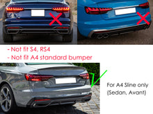 Rear Diffuser + Black Exhaust Tips For 2020-2022 Audi A4 S-line B9 S4