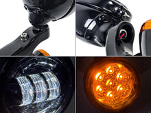 4.5'' Auxiliary LED Spot Fog Light Passing Lamp Fit Black Housing For Harley Street Glide 1994-2023