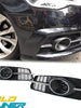 Pair Front Bumper Fog Light Grilles For Audi A6 S-Line / S6 2016-2018 Chrome/Black