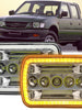 Pair 7x6 5x7 LED Headlights Halo DRL for Toyota Landcruiser 75 60 Nissan Patrol Holden Rodeo 1998-2003 Hilux 1983-1997