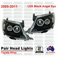 DRL LED Projector Angel Eye Headlight Daytime Running Light For Toyota Hilux 2005-2011