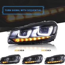 Headlights LED DRL w/Sequential For Golf 6 MK6 2010-2014 Front Light Lamps