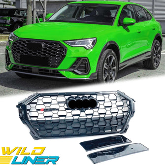 RSQ3 Style Front Bumper Grill Honeycomb for AUDI Q3 2019-2022