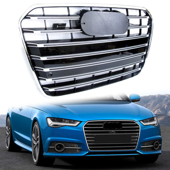 S6 Style Chrome Front Bumper Grille For 2012 2013-2015 AUDI A6 S6 C7 fg213