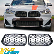 For 2018-2023 BMW X2 F39 Black Diamond Front Kidney Grille Grill fg246