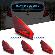 Pair LED Red Tail Lights Assembly for Ford Fiesta Hatchback 2014-2019 Rear Lamps