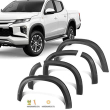 6pcs Front&Rear Matte Black Fender Flares Guard Wheel Arch for Mitsubishi Triton MQ MR 2019-2023 Double Cab