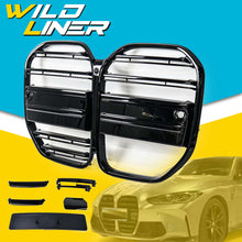 For 2021-2025 BMW 4 Series G22 G23 Coupe/Convertible Gloss Black Front Bumper Grille Kidney Grill fg354