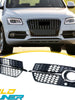 Black+Chrome Fog Light Grille Covers Left+Right Audi Q5 S-Line SQ5 2013-2017
