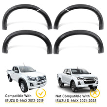 6pcs Matte Black Slim Style Fender Flares Guard for Isuzu D-max DMAX 2012-2019 Wheel