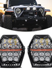 7 inch 240W LED Pods Offroad Driving Ditch Lights White & Amber Spot-Flood Combo For UTV ATV Jeep Wrangler Truck Pick-Up Auto