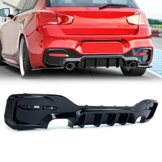 Gloss Black Rear Diffuser for BMW 1 Series F20 LCI 120i 125 M135i & M140i M-Sport 2015-2019