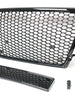 Gloss Black RS4 Style Front Bumper Hex Mesh Grille For Audi A4 S4 B8 2009–2012