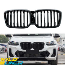 For 2022+ BMW X3 G01 X4 G02 Glossy Black Front Kidney Grille Grill w/ Camera fg214