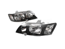 Pair Headlight Head Lamps + Eyelids Black For Holden Commodore VY SS SV8 2002-2004