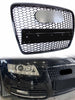 RS6 Style Honeycomb Front Grille Grill Glossy Black For Audi A6 C6 2004-2011 fg221