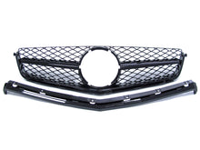 Gloss Black Honeycomb Front Grill for Mercedes W204 Sedan C63 AMG 2008-2011 Pre-LCI