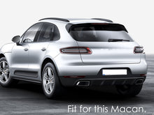 Square Exhaust Tips Brushed/Black for Porsche Macan Base 2.0 2014-2018