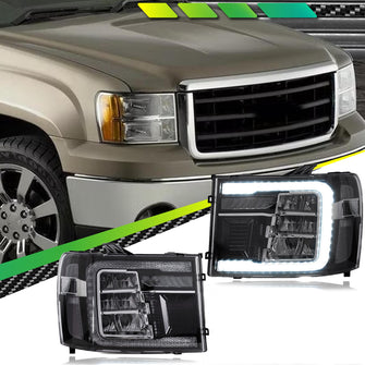 LED Headlights Assembly for GMC Sierra 1500/2500HD/3500HD 2007-2013