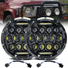 Pair 7'' Inch Round LED Headlights Hi/Lo Sealed Beam DRL Headlamps For Nissan Patrol GQ