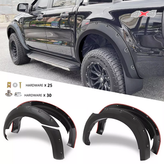 Fender Flares For Ford Ranger PX2 Matt Black Wheel Arch Widen 28mm 2015 - 2018