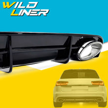 RS6 Style Rear Bumper Diffuser + Exhaust Tips For Audi S6 A6 S-line C7.5 2016-2018 di144