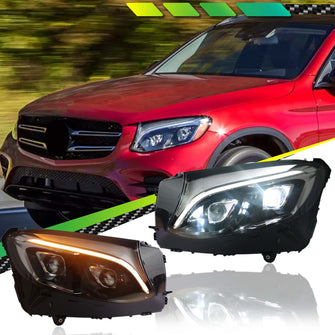 For Mercedes Benz GLC W253 X253 GLC300 GLC350 2016-2019 LED Headlights DRL