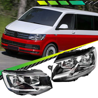 Pair LH+RH Head Light Lamp Halogen For VW Volkswagen Multivan T6 2015~2020
