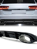 RS6 Style Rear Bumper Diffuser + Exhaust Tips For Audi S6 A6 S-line C7.5 2016-2018 di144