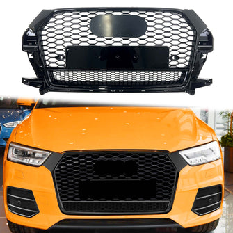 RSQ3 Style Front Grille Black Honeycomb Grill for Audi Q3 SQ3 8U 2016-2018