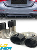 C43 AMG Style Gloss Black Twin Round Exhaust Tips Fit Mercedes C-Class W206 Sedan AMG Bumper 2022-2025